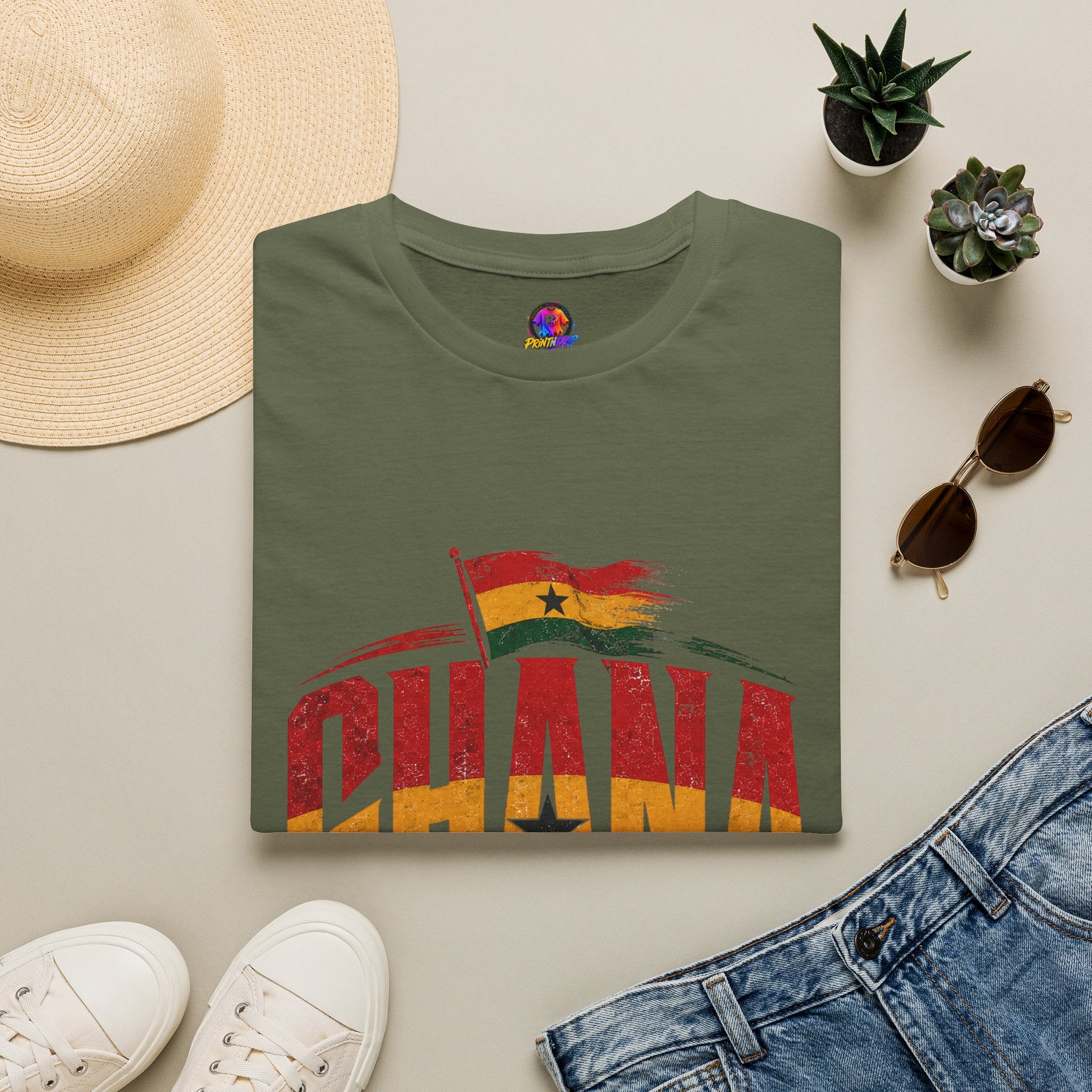 Ghana Flag Soccer T-Shirt — Retro Ghana Pride Football Tee
