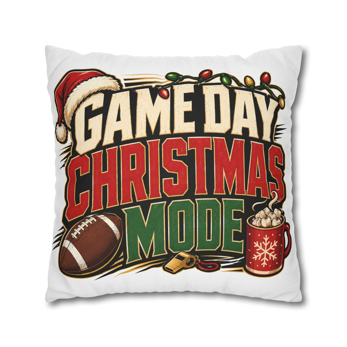 Game Day Christmas Mode Pillowcase Modern Day Christmas