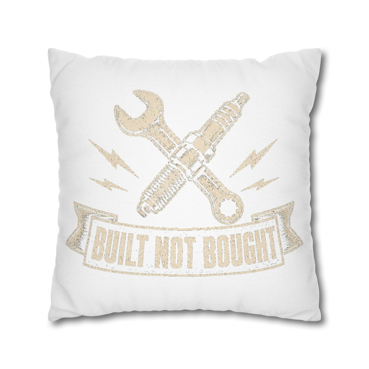 Built Not Bought Pillowcase  Milo Bailey Dog Dad Mom— Mechanic Wrench Spark Plug Decorative Throw Pillow