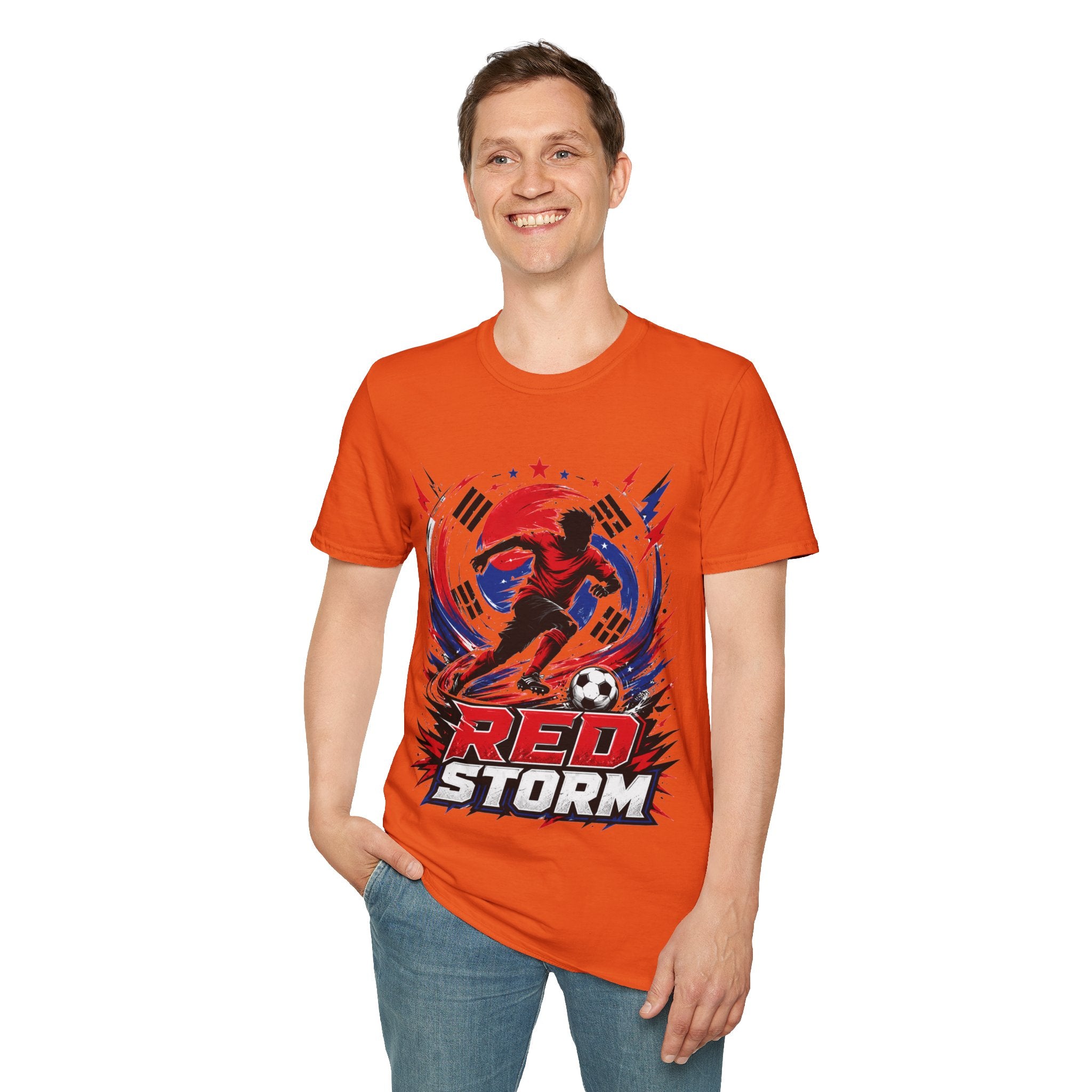 South Korea Red Storm Soccer T-Shirt — Dynamic Player Graphic Tee