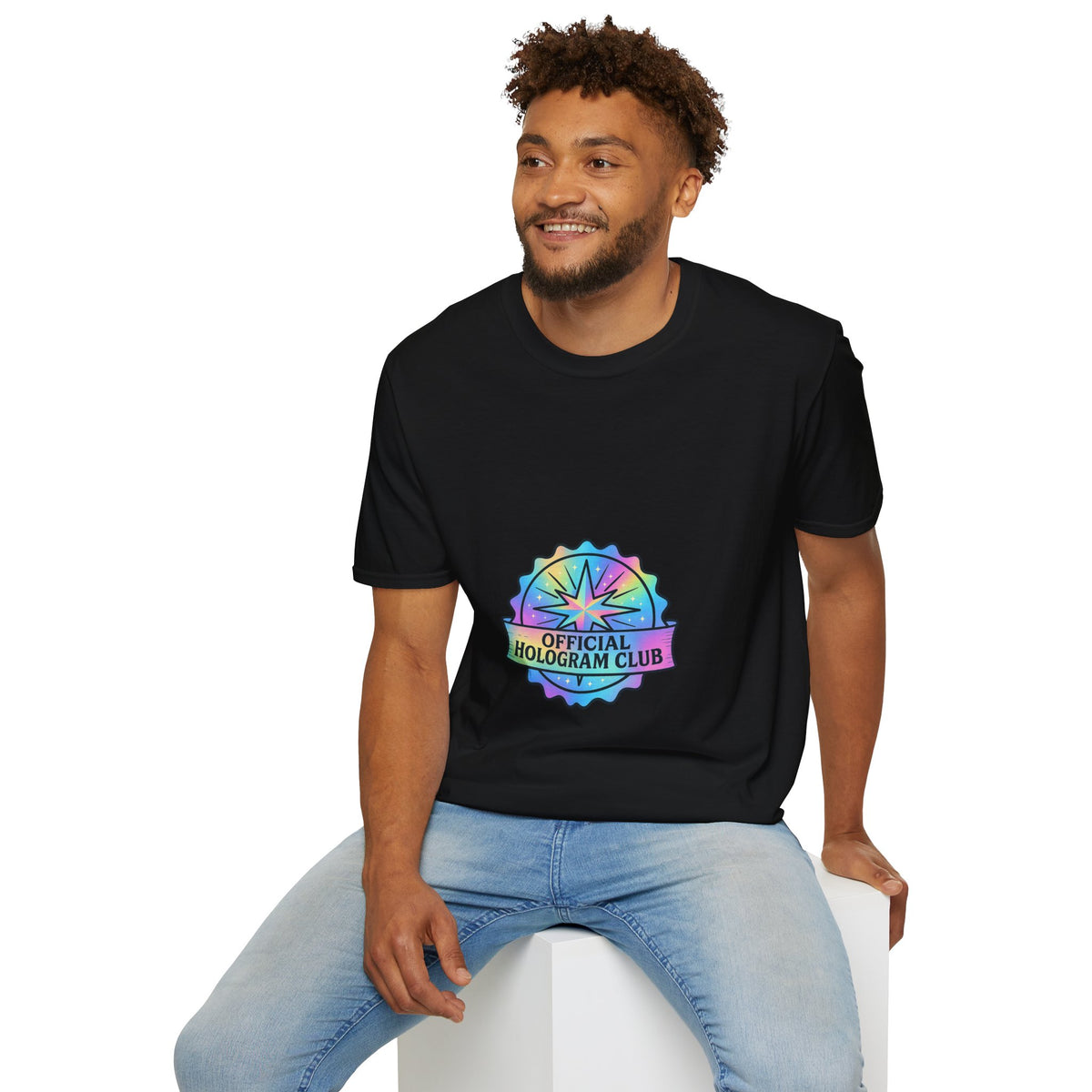Official Hologram Club Rainbow Holographic T-Shirt - Trending Now - October 2026