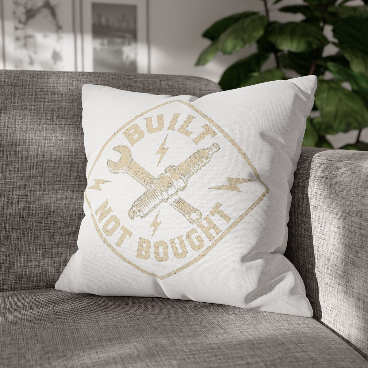 Built Not Bought Decorative Pillowcase Milo Bailey Dog Dad Mom — Mechanic & Auto Enthusiast Throw Pillow Cover