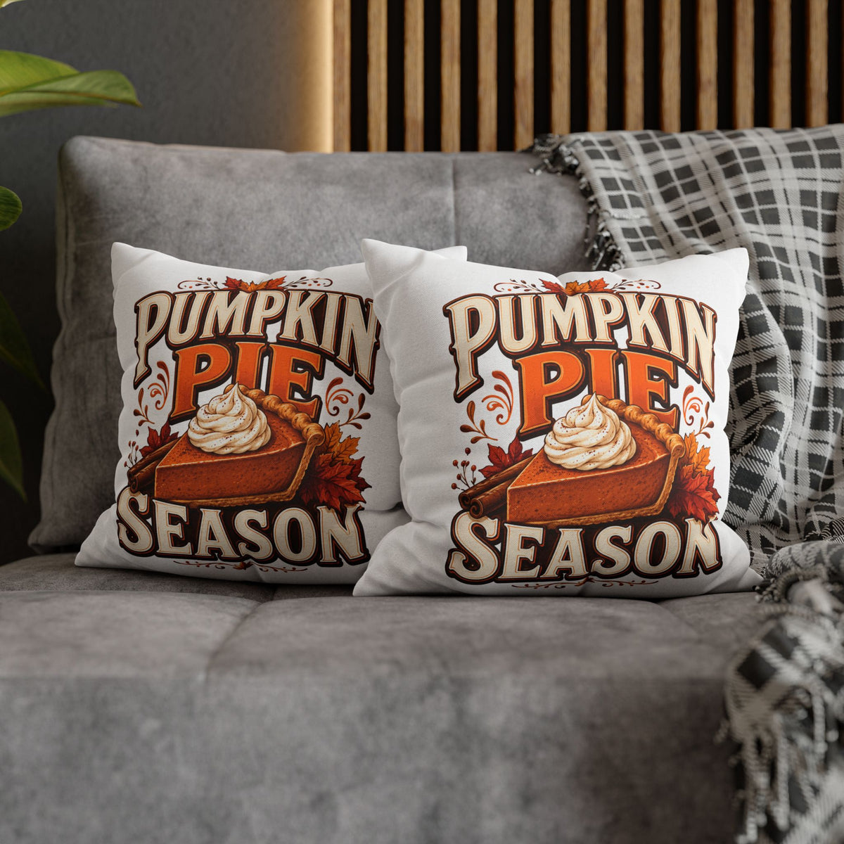 Thanksgiving Pumpkin Pie Season Throw Pillowcase – Autumn Fall Kitchen Decor