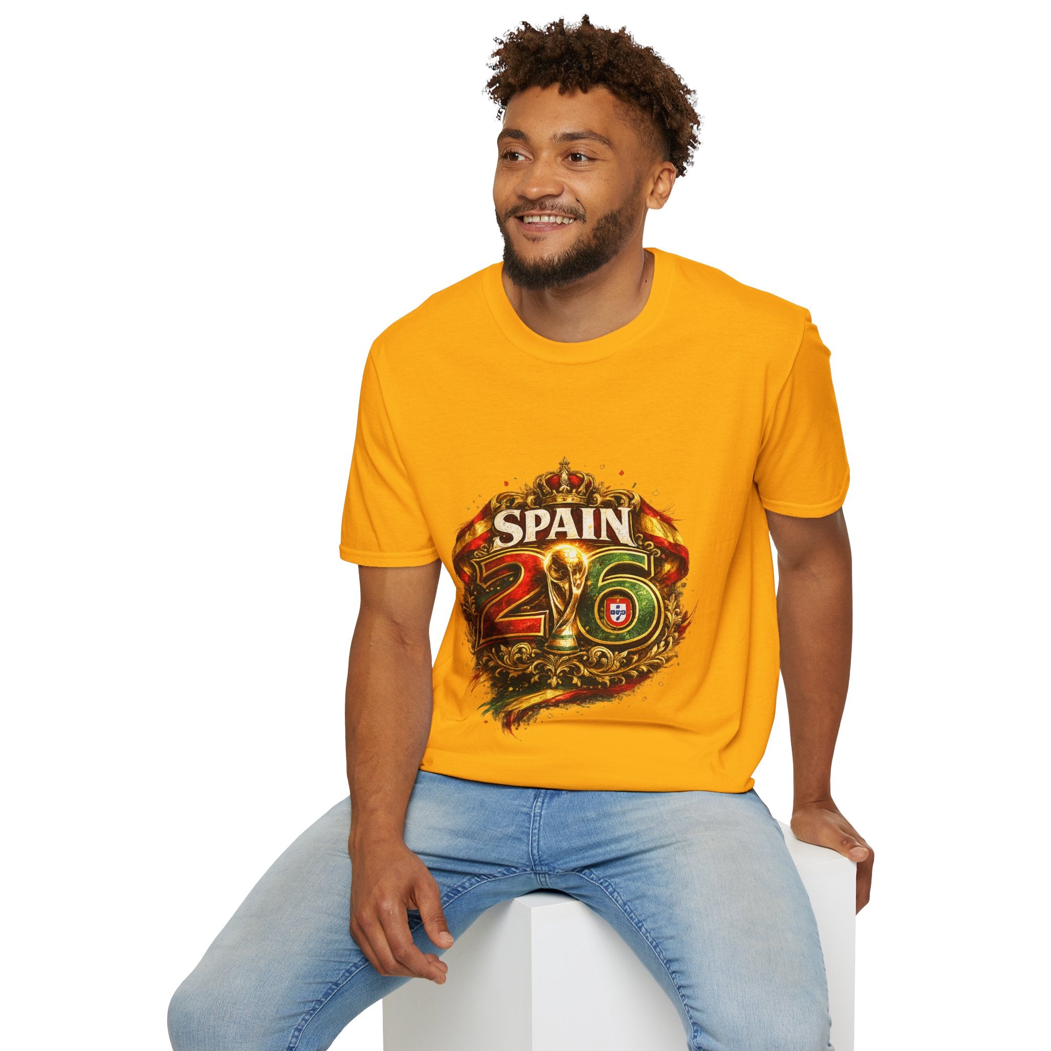 Spain 26 Graphic T-Shirt — Vintage Crowned Soccer Fan Tee