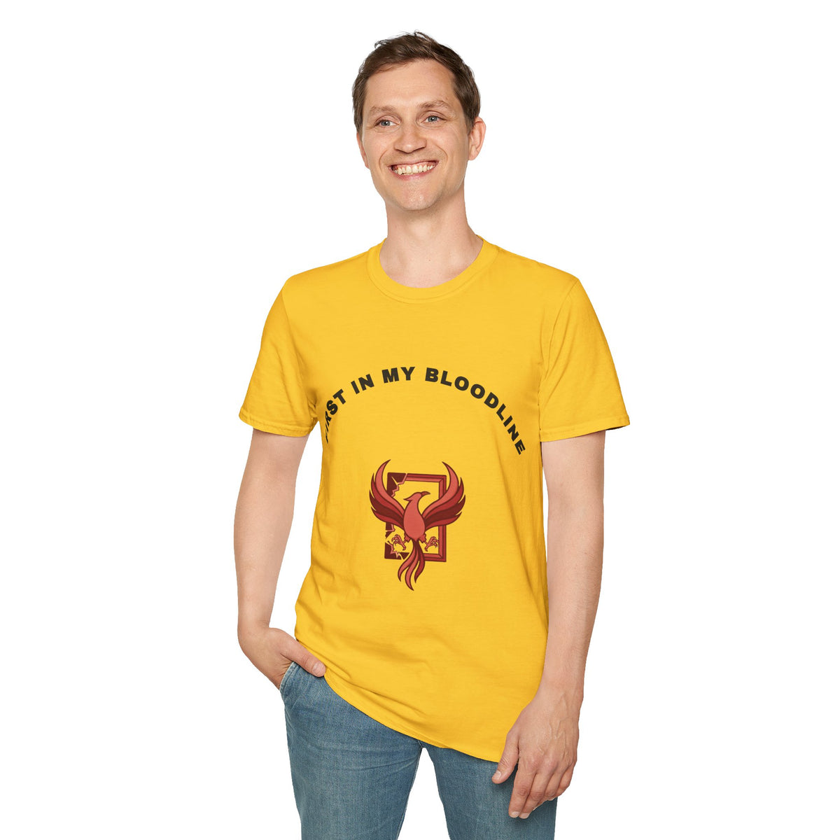 T-Shirt — “First In My Bloodline” Red Phoenix Emblem - Trending Now - September 2026