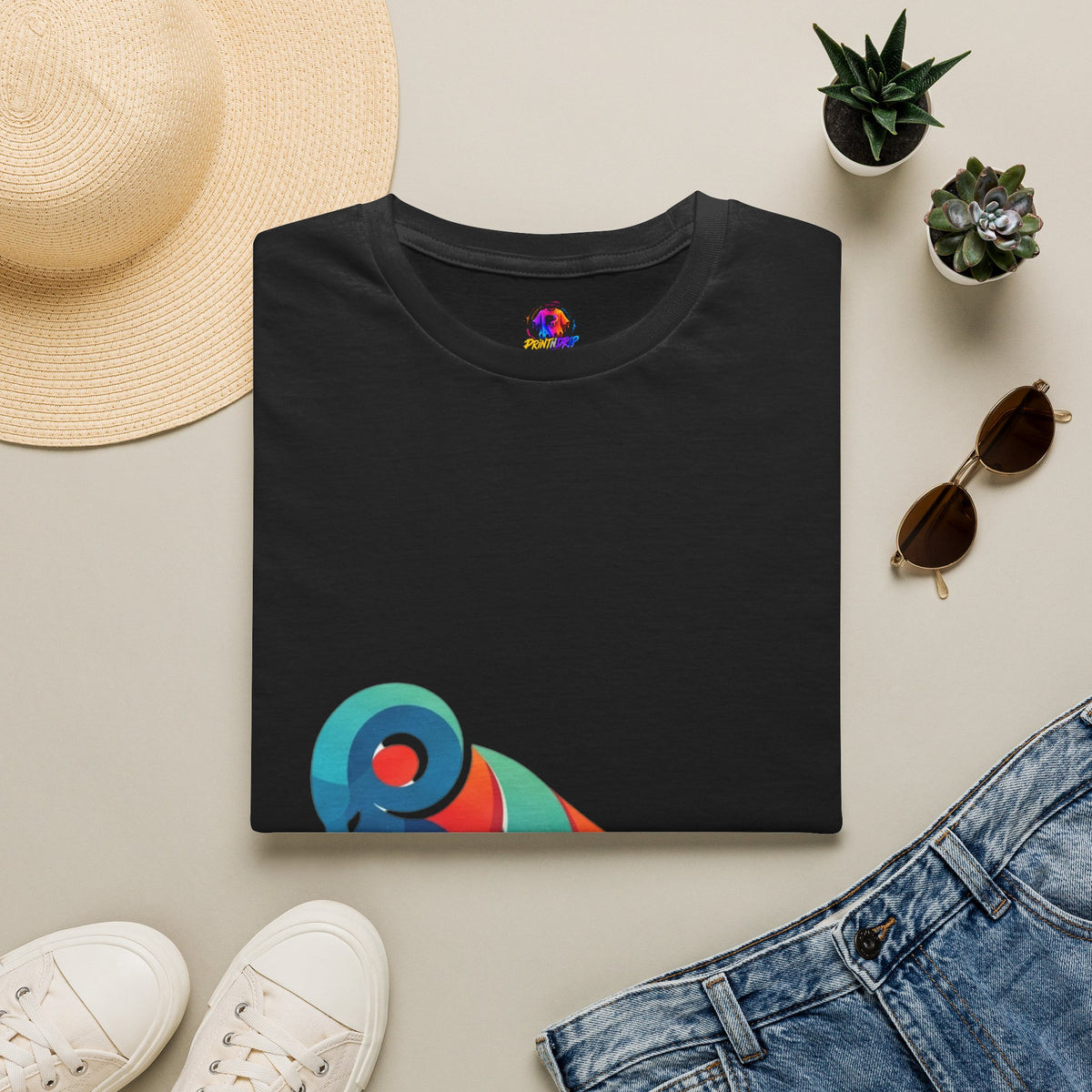 Aries Zodiac  Colorful Ram T-Shirt — Abstract Multicolor Aries Graphic Tee