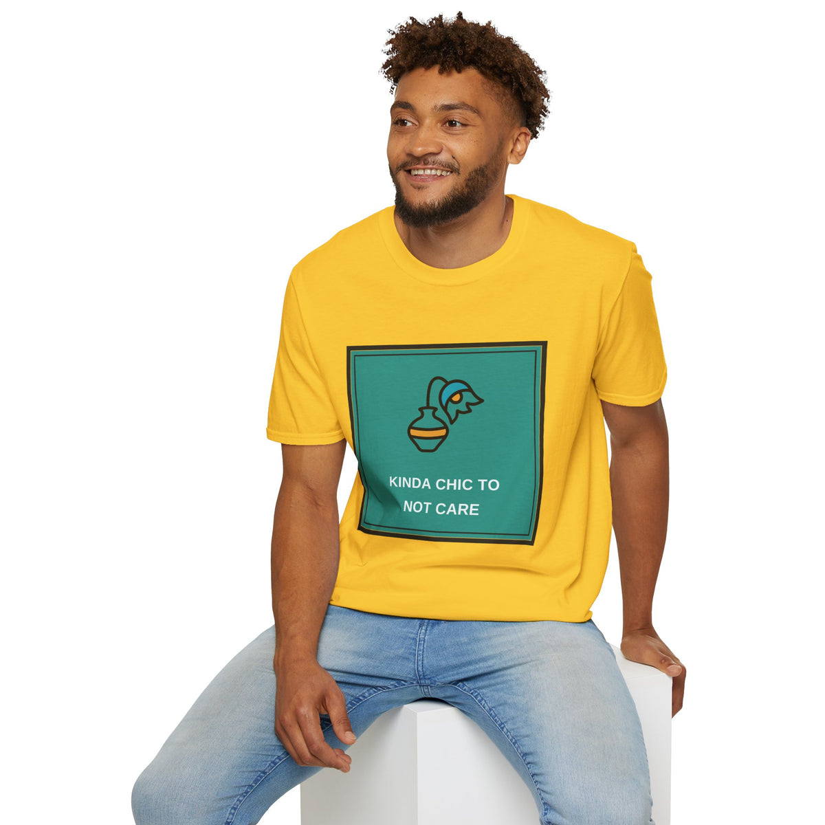 Graphic Tee — "Kinda Chic To Not Care" Minimalist Vase Design - Trending Now - August 2026