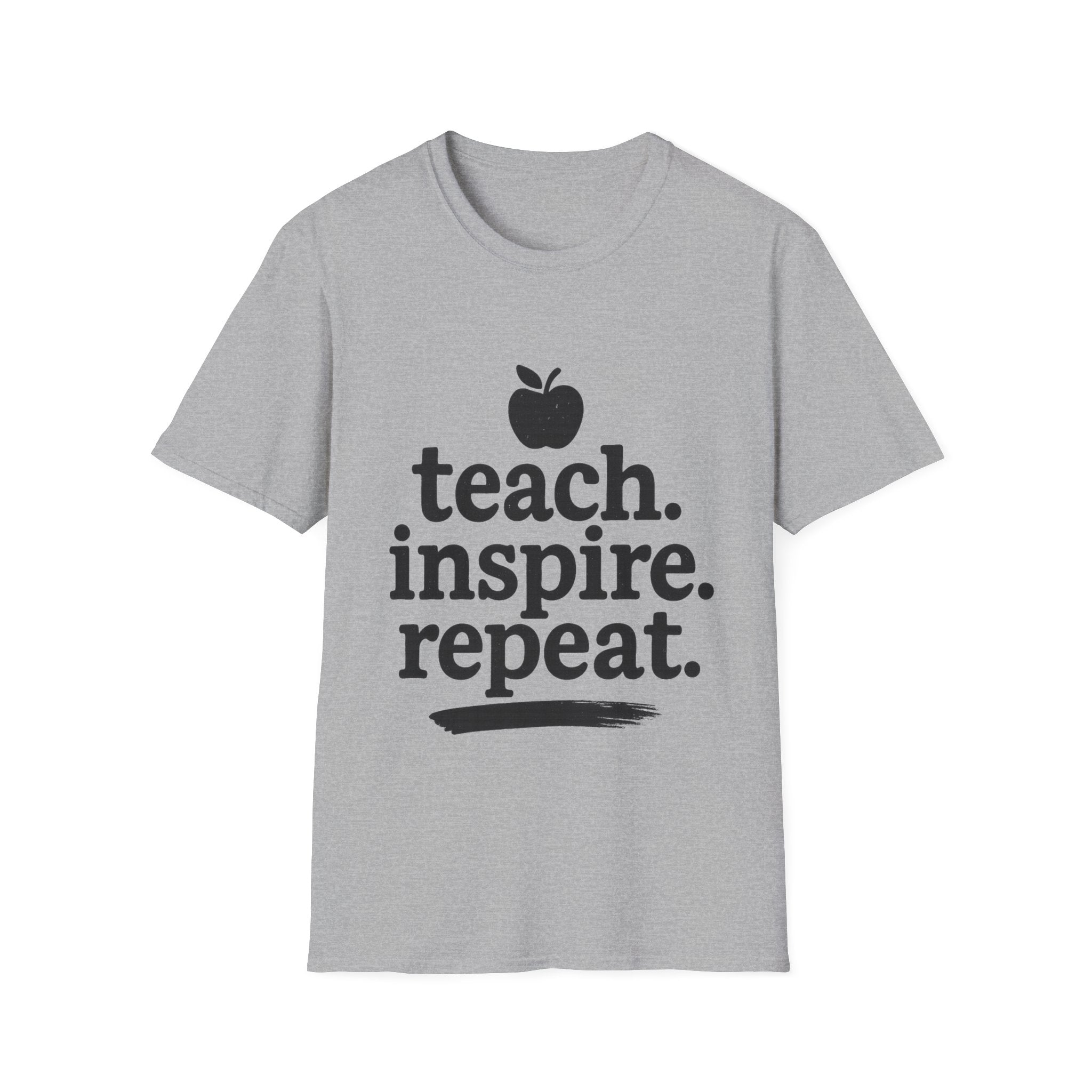 Teach. Inspire. Repeat. T‑Shirt — Teacher Apple Graphic Tee - Trending Now - August 2026 Trends - Everyday T-Shirt