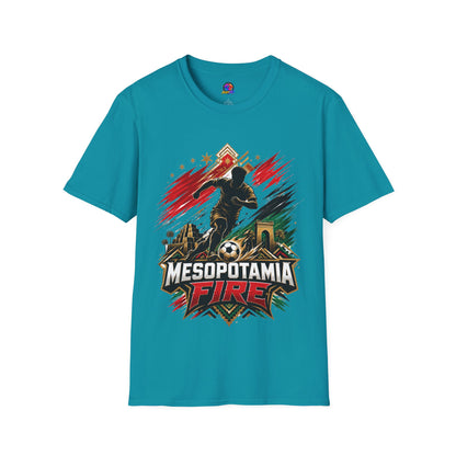 Iraq Mesopotamia Fire Soccer T-Shirt — Vintage Football Player Graphic Tee