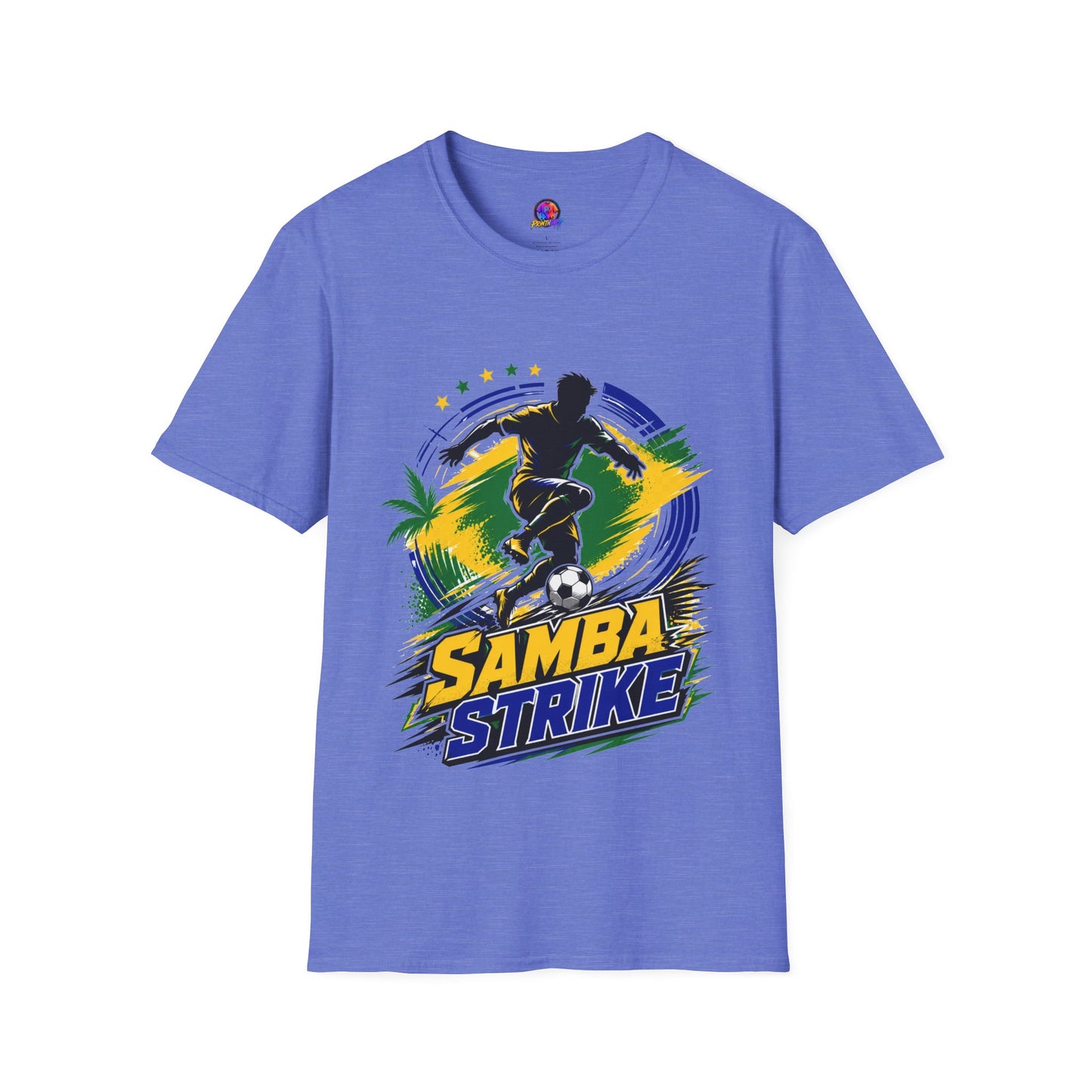 Brazil  Samba Strike Soccer T-Shirt — Brazilian Football Player Graphic Tee