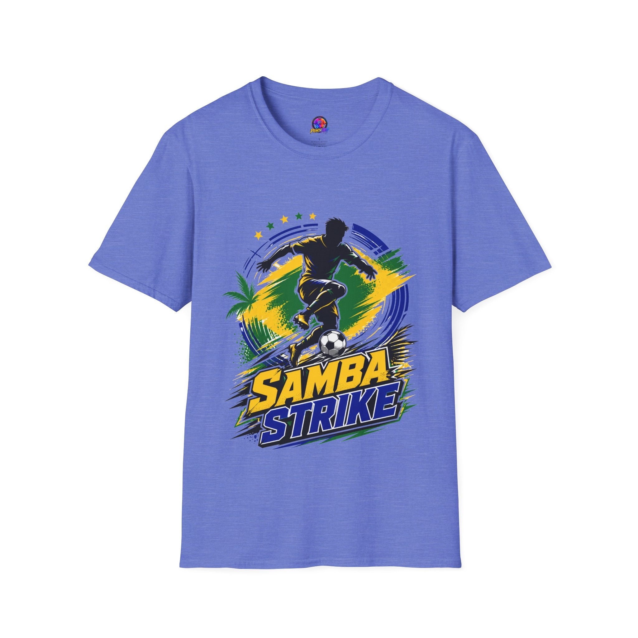 Brazil  Samba Strike Soccer T-Shirt — Brazilian Football Player Graphic Tee