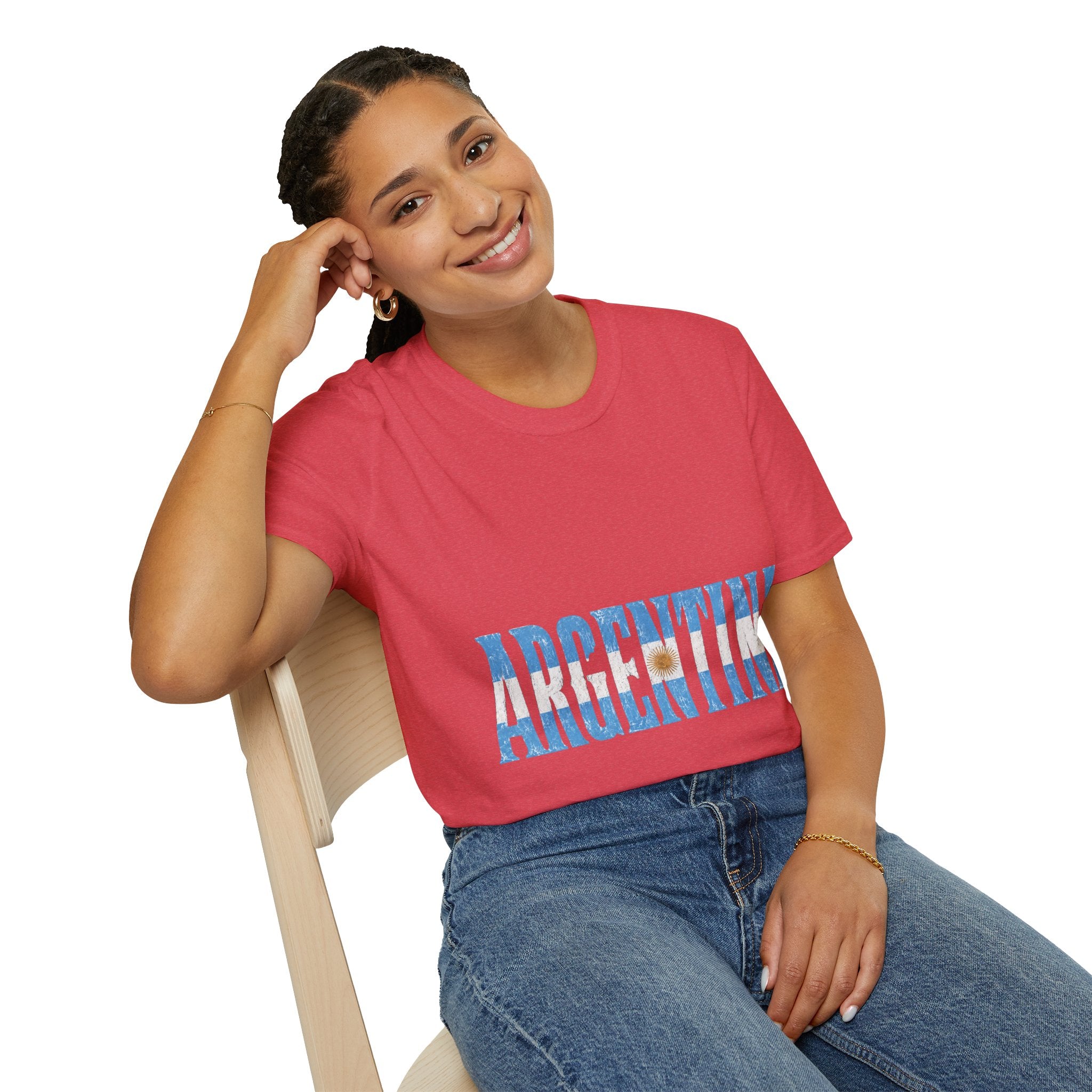 Argentina Beach Vibes T-Shirt — Distressed Blue "ARGENTINA" Graphic