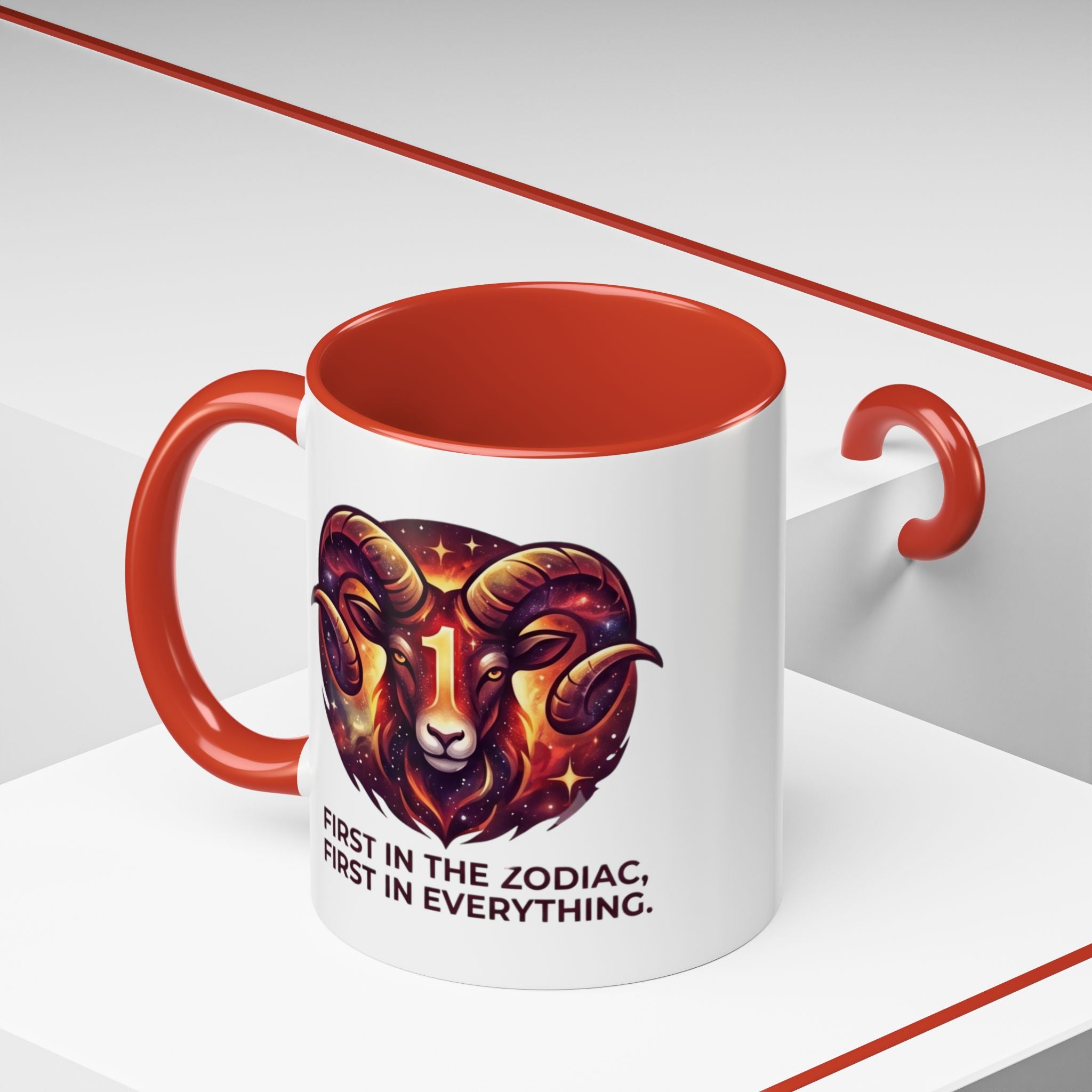 Aries Zodiac Coffee Mug — "First in the Zodiac, First in Everything" Accent Mug