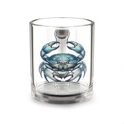 Cancer Blue Crab Glass Mug — 10oz Coastal Seafood Coffee Cup
