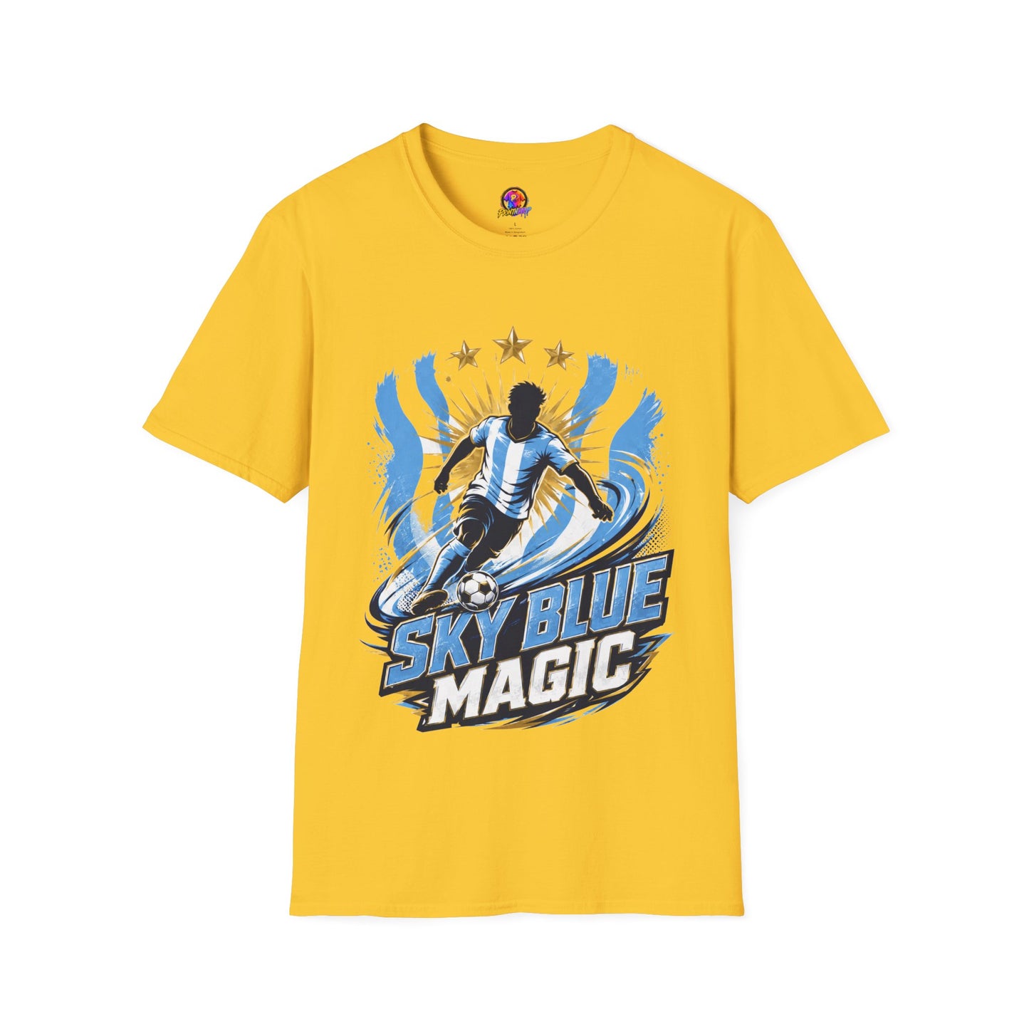 Argentina Sky Blue Magic Soccer T-Shirt — Argentinian Football Player Graphic Tee
