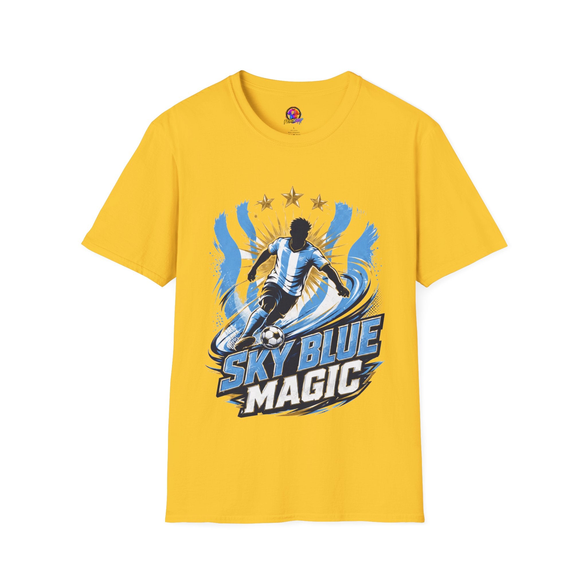 Argentina Sky Blue Magic Soccer T-Shirt — Argentinian Football Player Graphic Tee