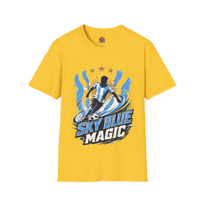 Argentina Sky Blue Magic Soccer T-Shirt — Argentinian Football Player Graphic Tee