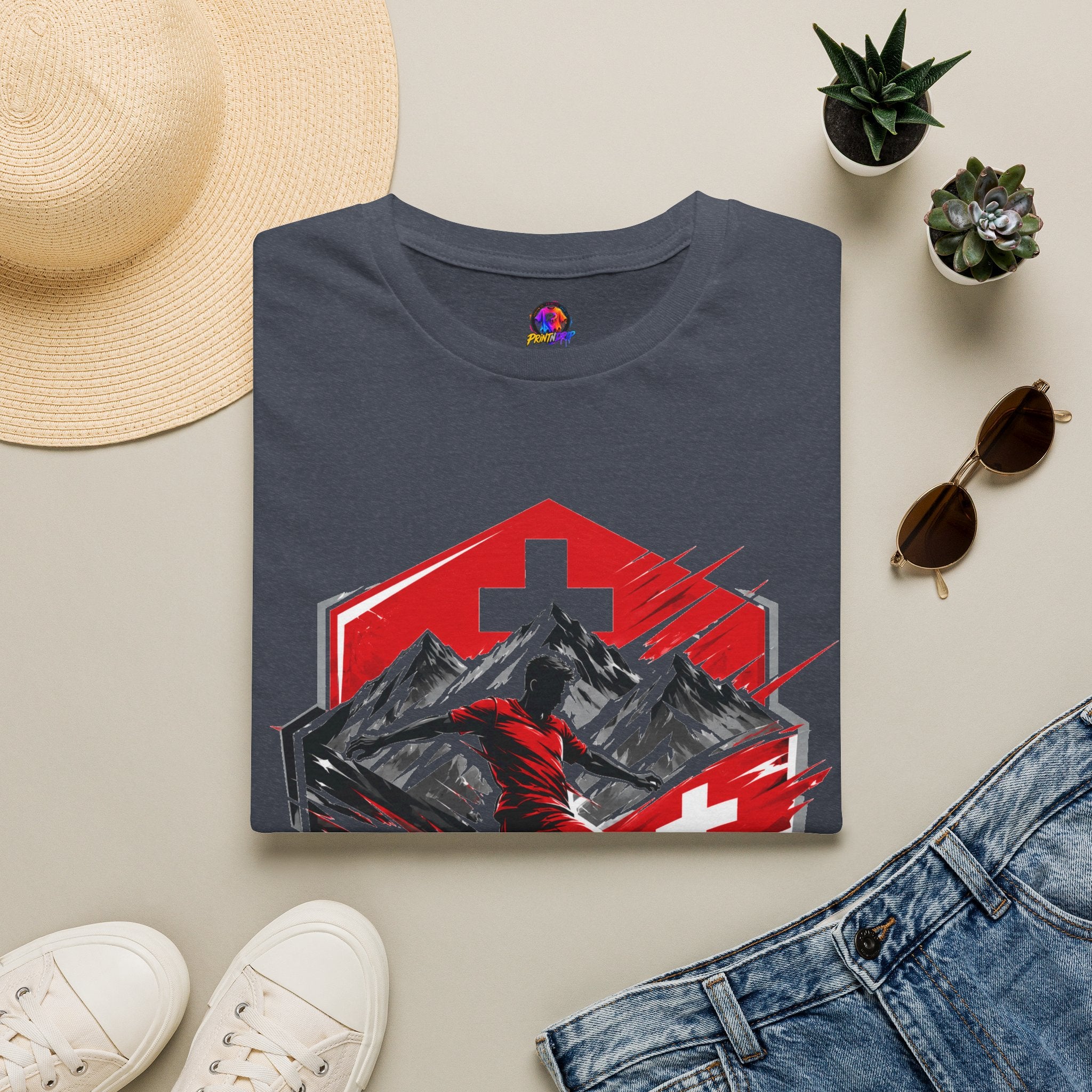 Switzerland Alpine Strike T‑Shirt – Swiss Mountain Ski & Snowboard Graphic