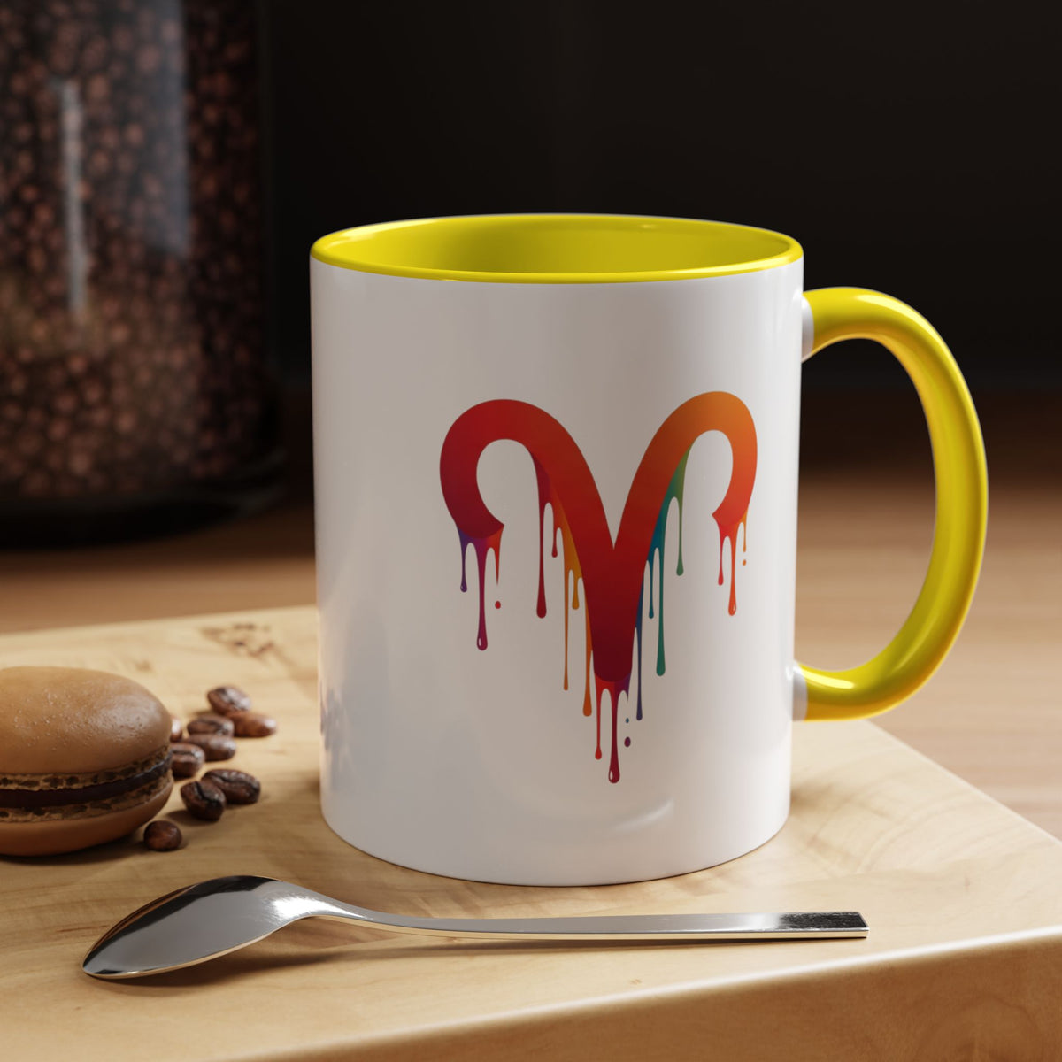 Aries Zodiac Rainbow Drip Aries Coffee Mug — Zodiac Astrology Accent Mug