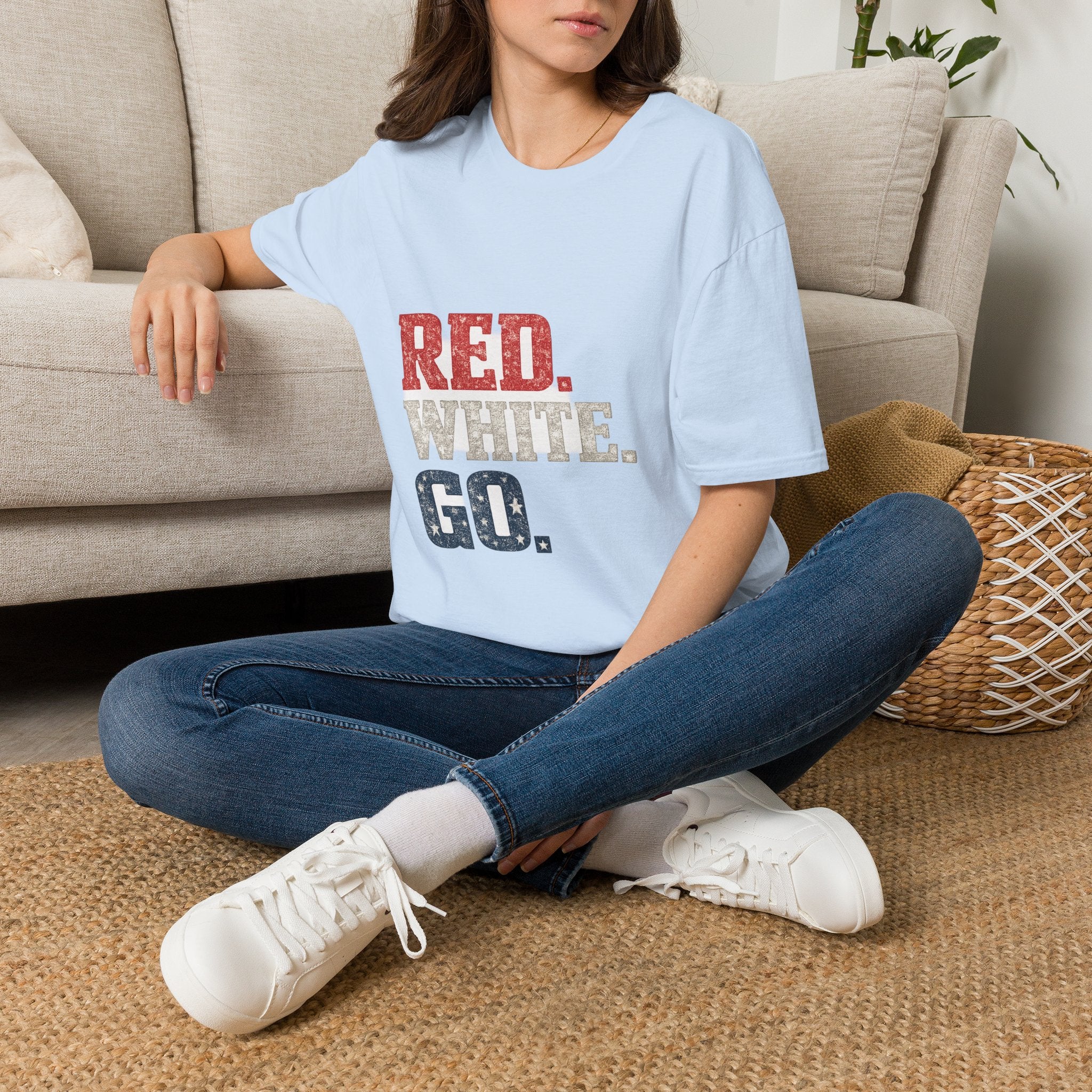 USA Patriotic 'Red. White. Go.' T-Shirt — 4th of July Independence Day Tee
