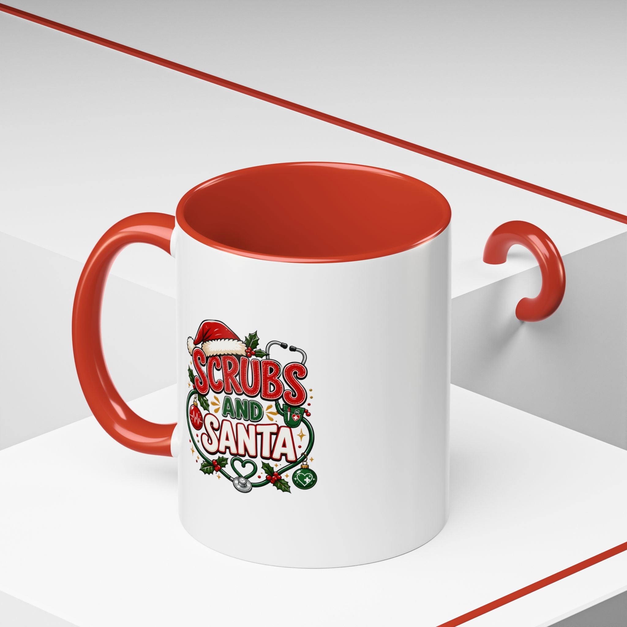 Coffee Mug — "Scrubs and Santa" Christmas Nurse Mug