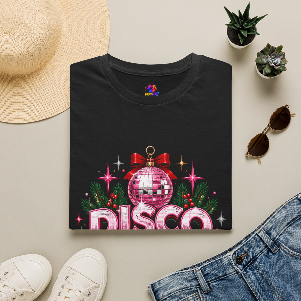 Disco Christmas T-Shirt — Retro Glitter Ornament Holiday Tee
