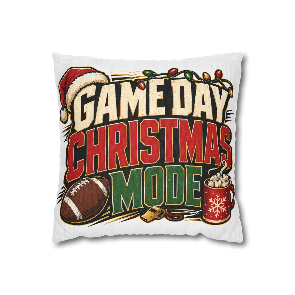 Game Day Christmas Mode Pillowcase Modern Day Christmas