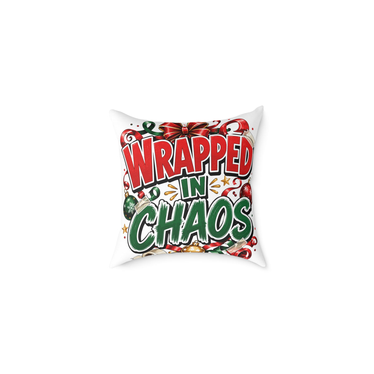 Christmas Wrapped in Chaos Holiday Throw Pillow