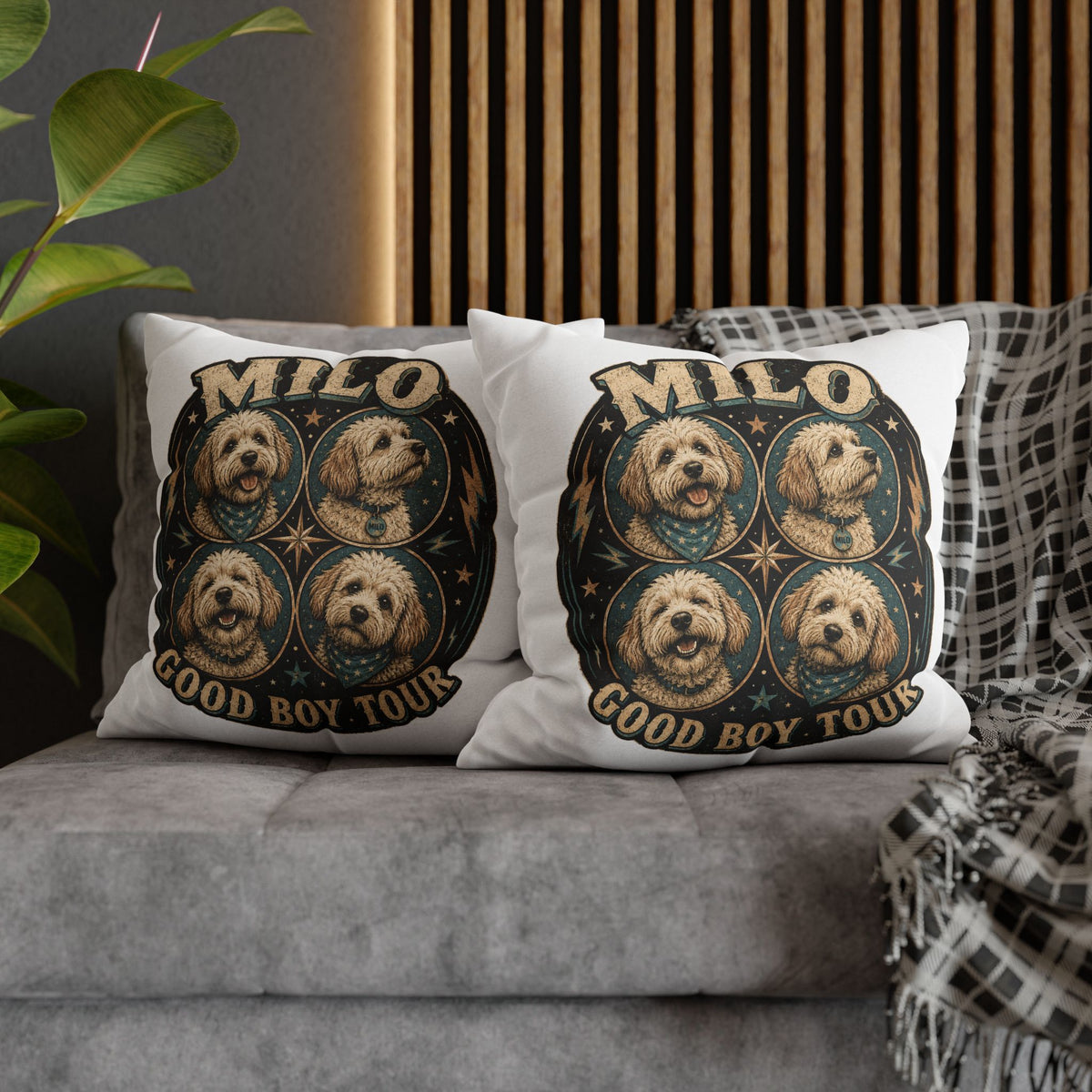 Milo "Good Boy Tour" Decorative Pillowcase Milo Bailey Dog Dad Mom
