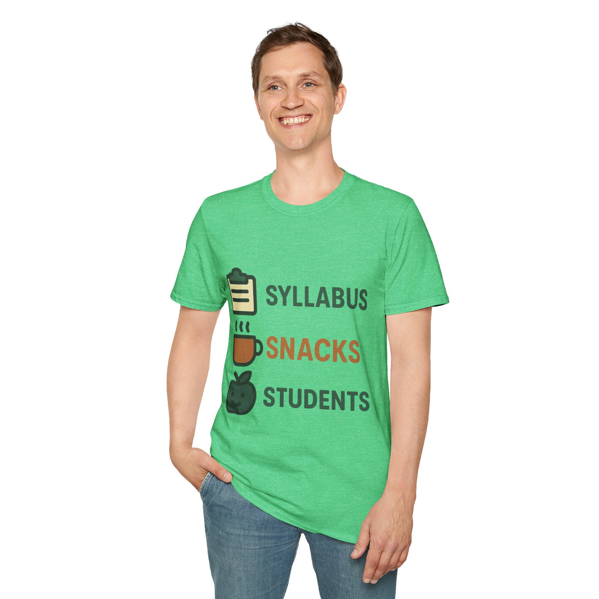 Syllabus Snacks Students Graphic Tee — Funny Teacher & Student Back-to-School T-Shirt - Trending Now - August 2026
