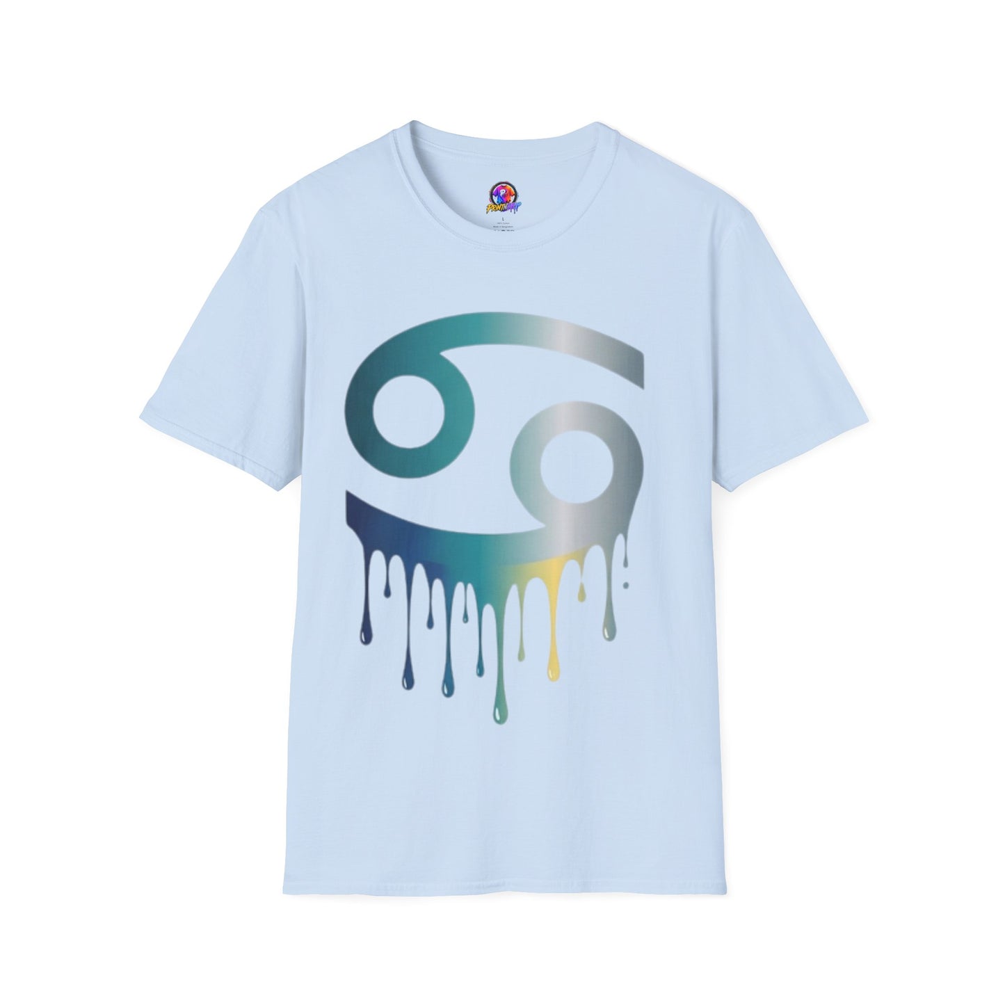 Cancer Zodiac T‑Shirt — Dripping Gradient Astrology Tee (Cancer Symbol)