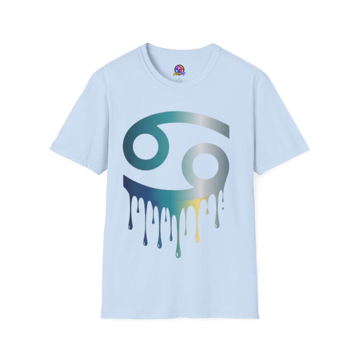 Cancer Zodiac T‑Shirt — Dripping Gradient Astrology Tee (Cancer Symbol)