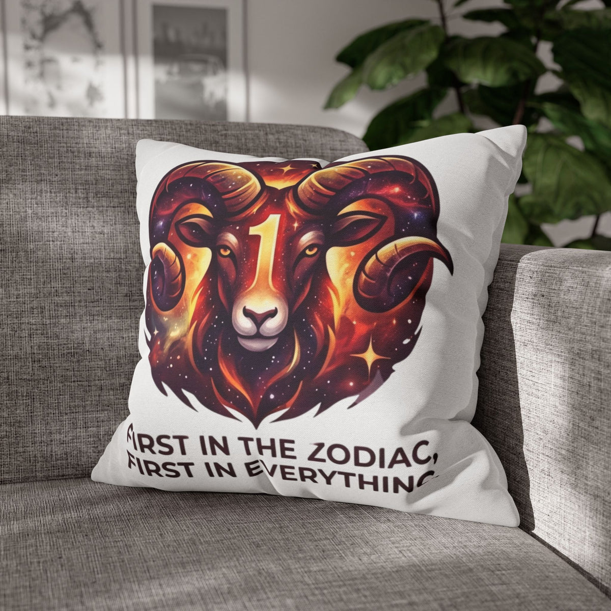 Aries Pillowcase Aries Zodiac Pillow — "First in the Zodiac, First in Everything" Decorative Throw Pillow
