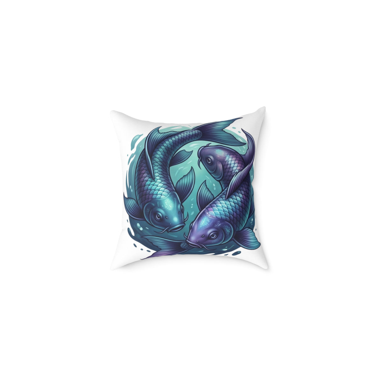 Pisces Zodiac Navy Blue Square Poly Canvas Pillow