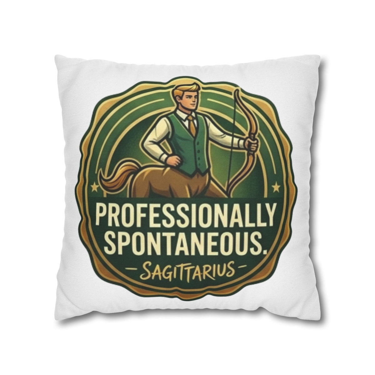 Sagittarius Pillowcase — "Professionally Spontaneous" Zodiac Decor