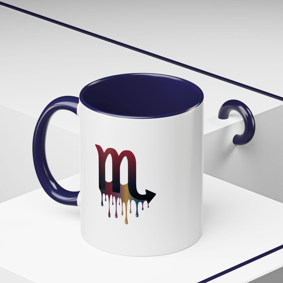 Scorpio Drip Accent Coffee Mug – Zodiac Scorpio Symbol Ceramic Mug