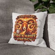 Aries Pillowcase Aries Ram Pillow — "Fueled by Fire & Aries Energy" Decorative Throw Pillow