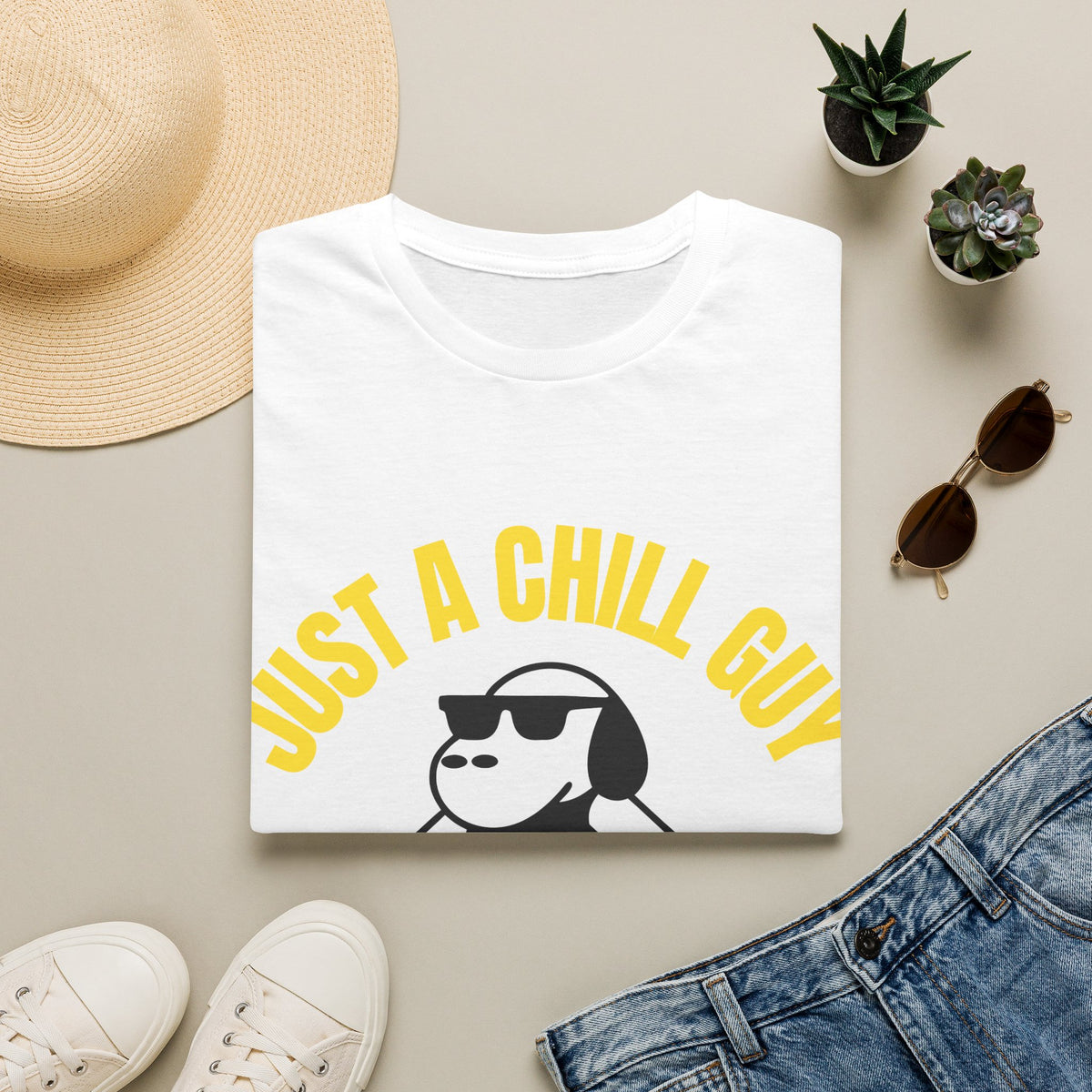 Just A Chill Guy Yellow Arch Mascot T-Shirt - Viral Meme Aesthetic Graphic Tee - Trending Now - September 2026