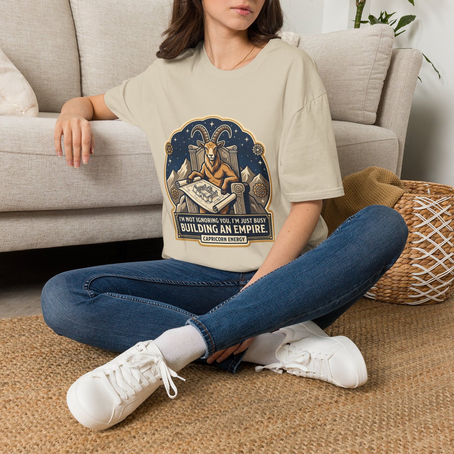 Capricorn Zodiac T-Shirt — "Building an Empire" Goat Horoscope Tee