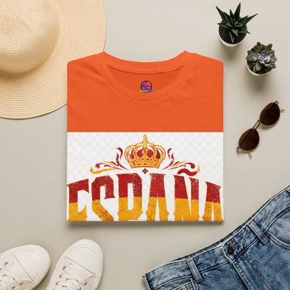 Spain Crown Graphic T-Shirt — Spanish Flag Vintage Crest Tee