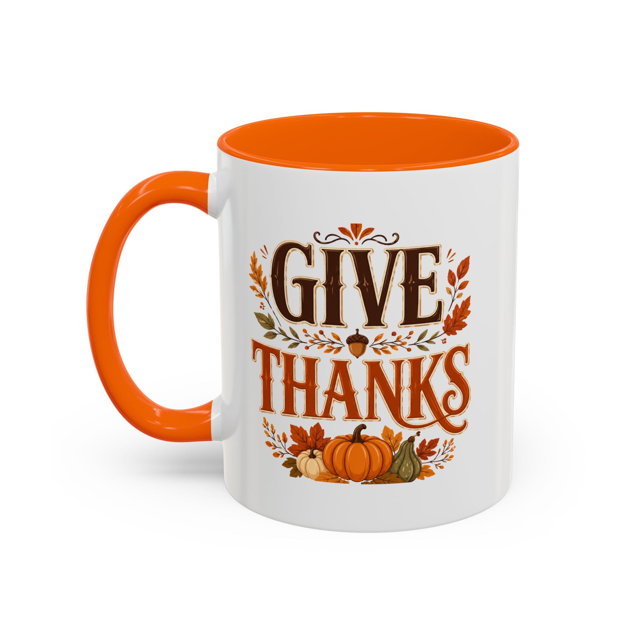 Thanksgiving Mug Give Thanks Coffee Mug — Thanksgiving Fall Accent Mug