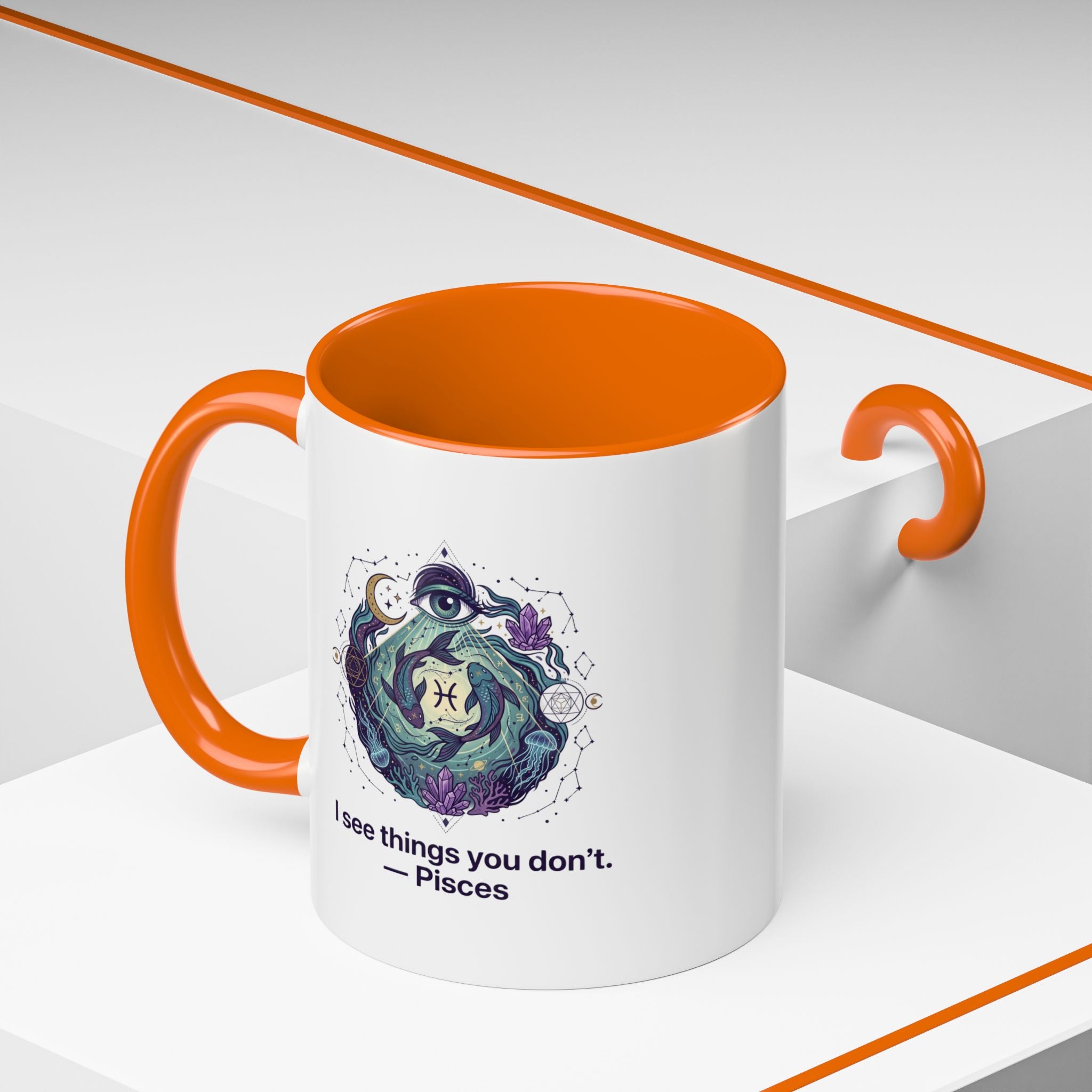 Pisces Zodiac Coffee Mug — "I See Things You Don’t" Accent Mug
