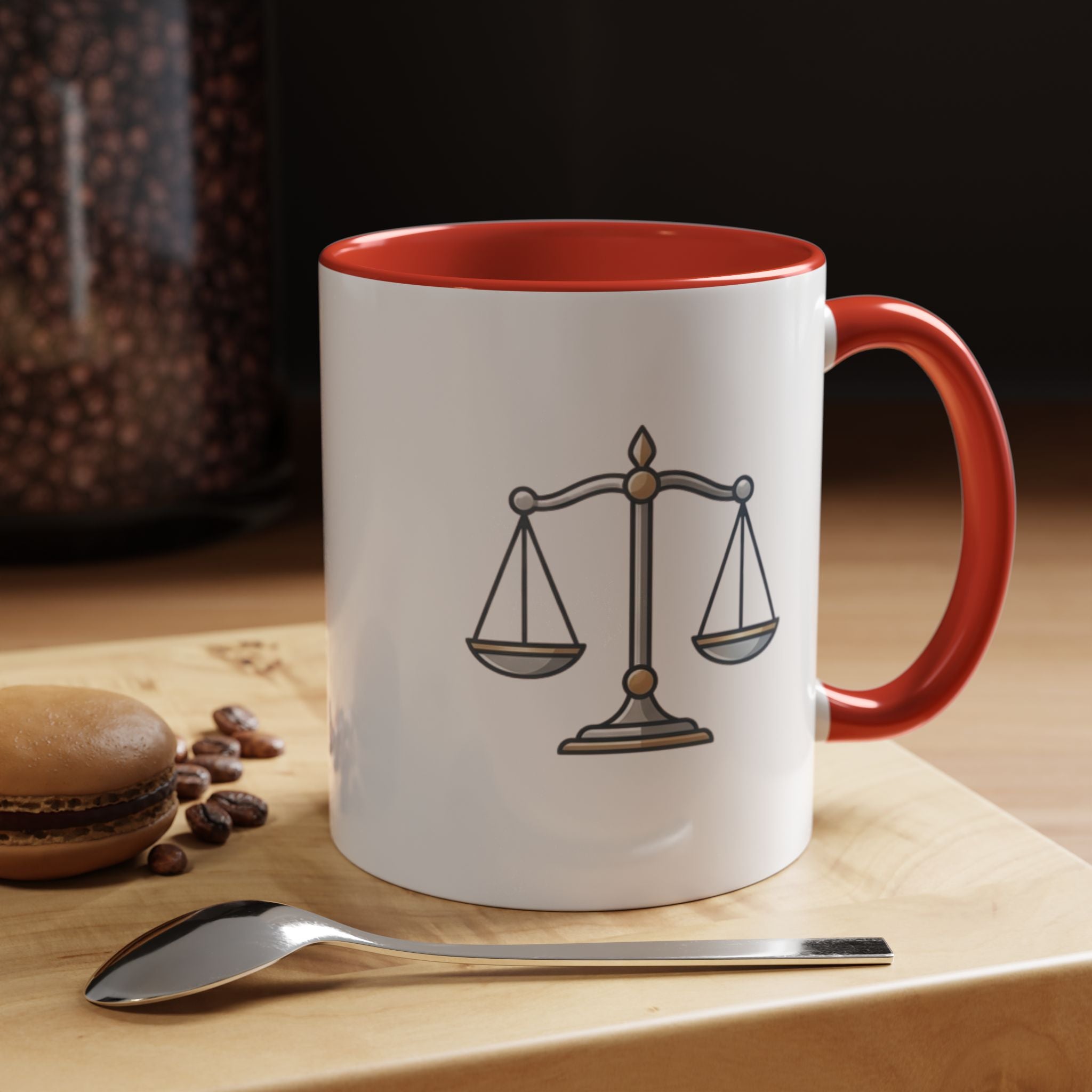 Libra Scales Accent Coffee Mug — Zodiac Libra Horoscope Gift
