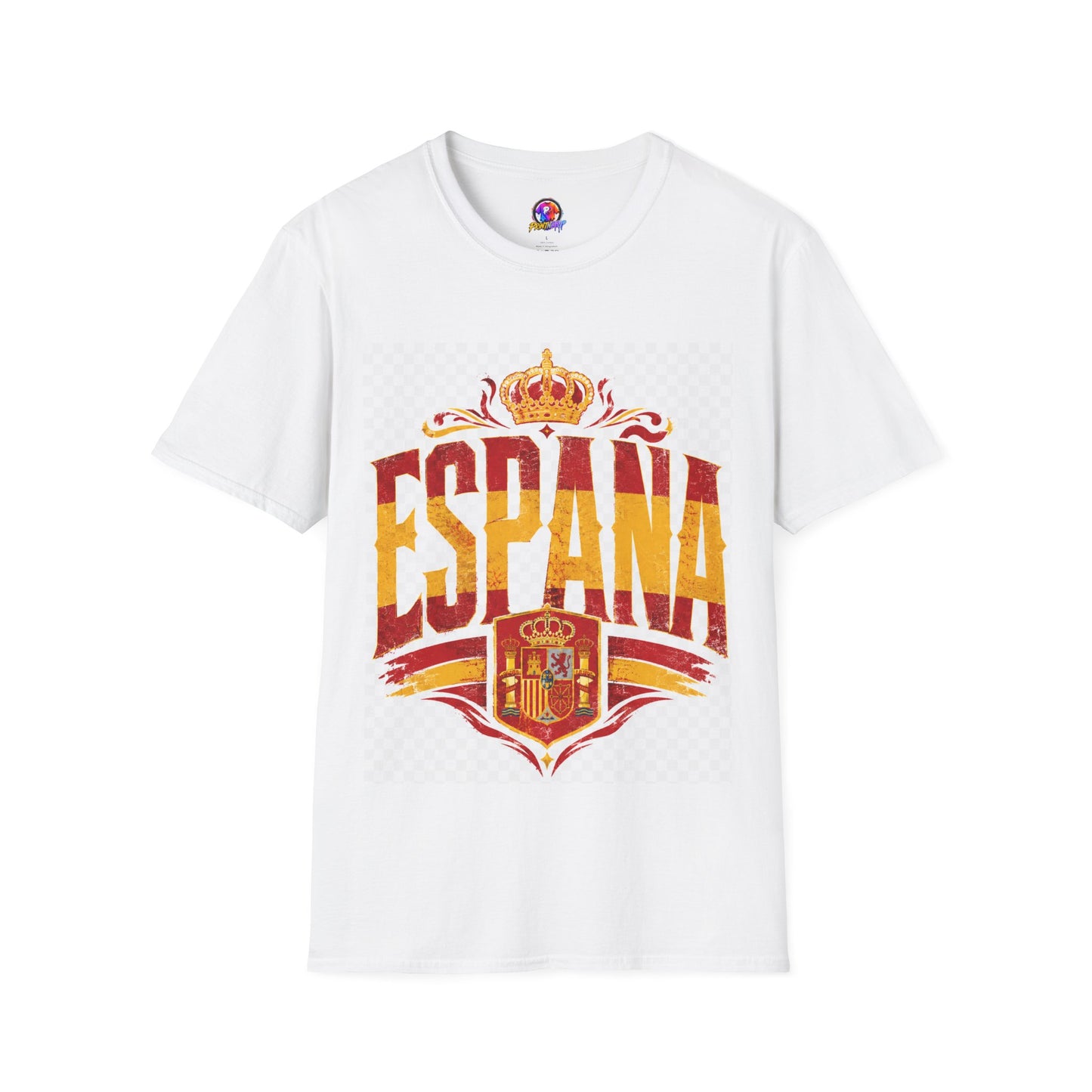 Spain Crown Graphic T-Shirt — Spanish Flag Vintage Crest Tee