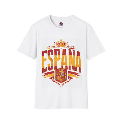Spain Crown Graphic T-Shirt — Spanish Flag Vintage Crest Tee
