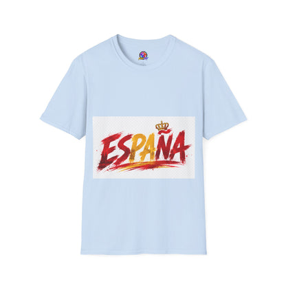Spain  Graphic T-Shirt — Spanish Flag Brushstroke Design with Crown