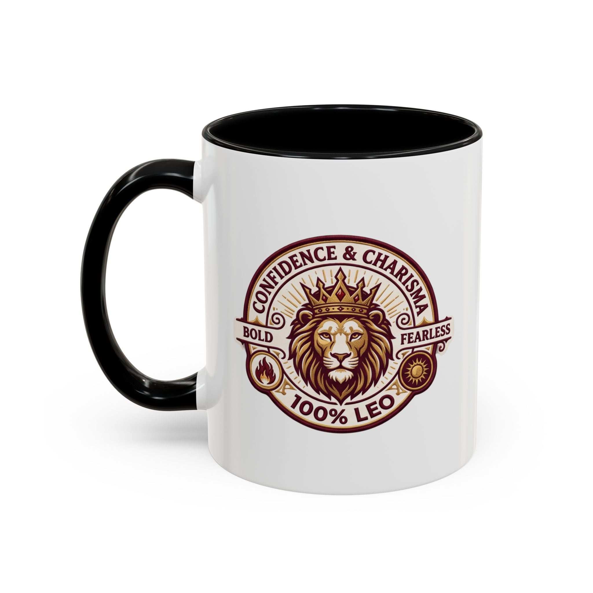 Leo Zodiac Coffee Mug — '100% Leo' Lion Design, Confidence & Charisma Gift