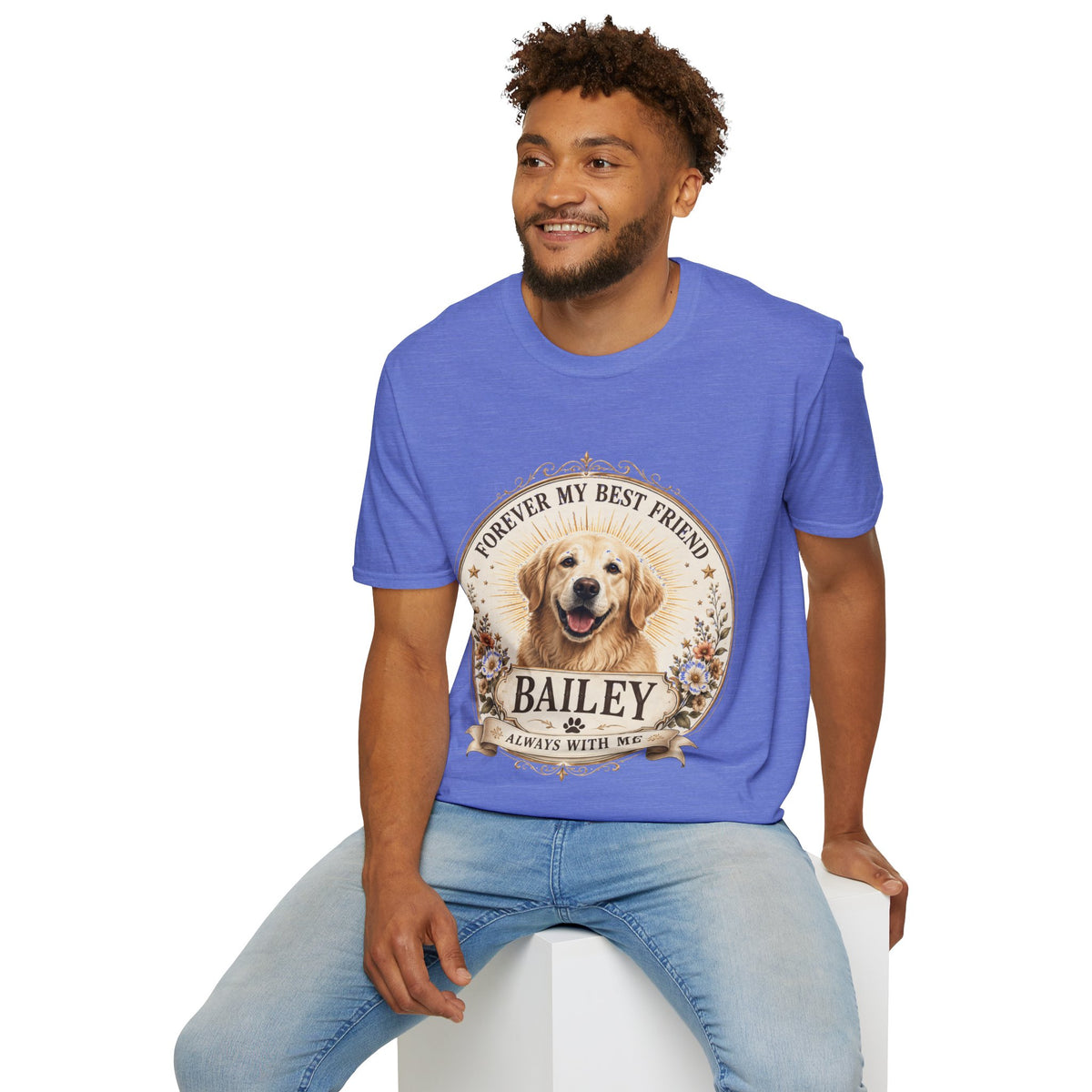 Dog Lover T-Shirt — “Forever My Best Friend” Personalized Golden Retriever Tee