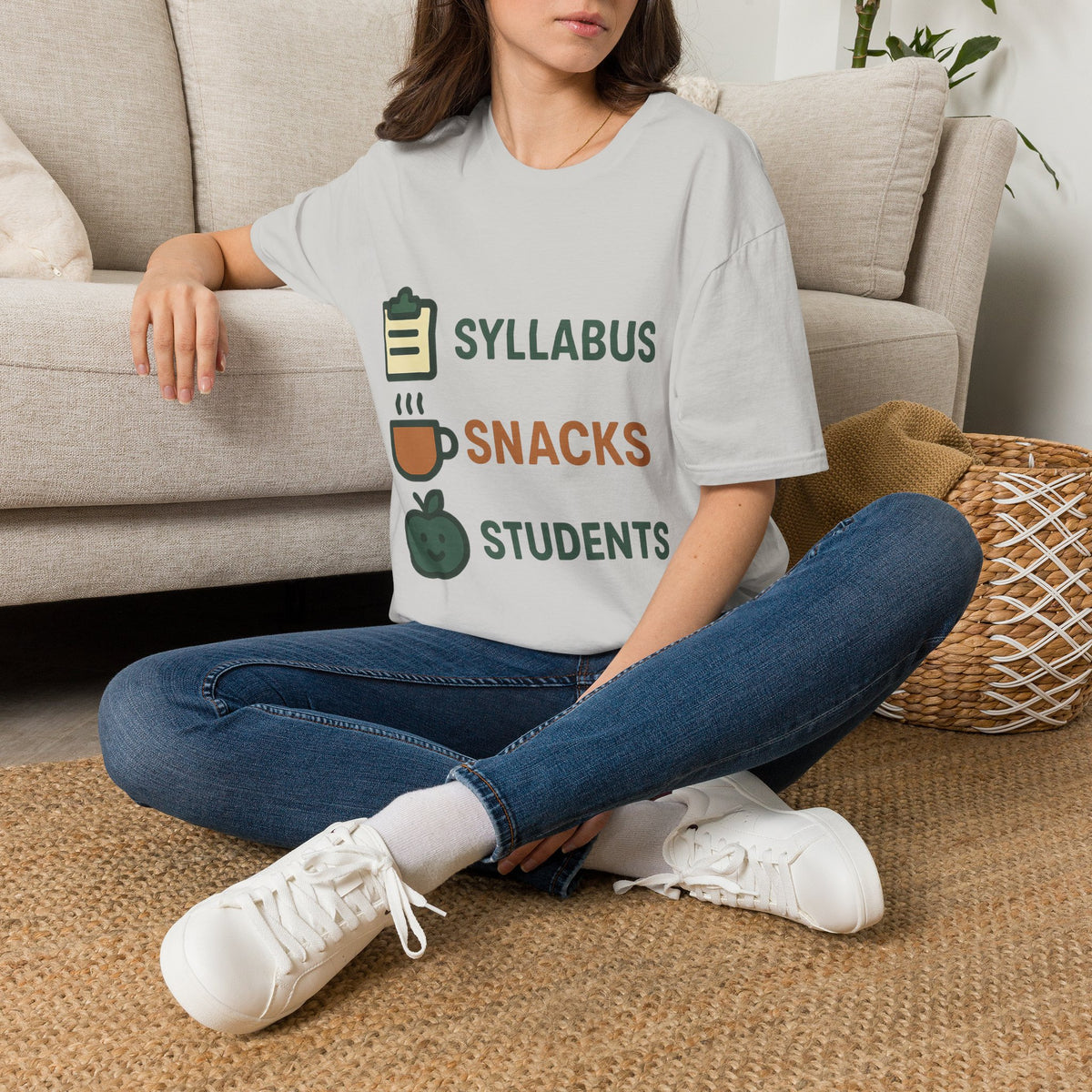 Syllabus Snacks Students Graphic Tee — Funny Teacher & Student Back-to-School T-Shirt - Trending Now - August 2026