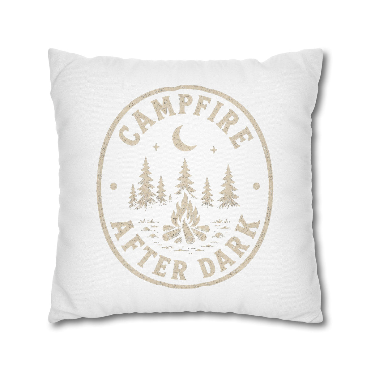 Square Pillowcase Milo Bailey Dog Dad Mom - "Campfire After Dark" Rustic Outdoor Accent Pillowcase